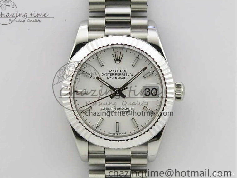 0215 Lightweight Datejust 31mm 278275 SS BP Maker Best Edition White Stick Markers Dial on SS President Bracelet 3100